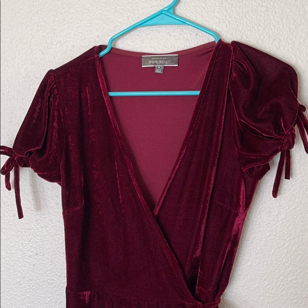 Velvet Wrap Dress - Picture 2 of 4